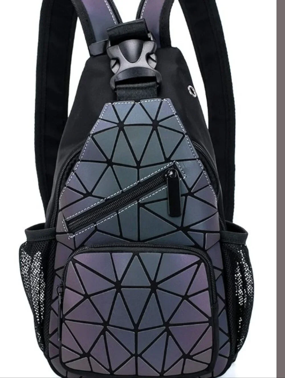 Iridescent Geometric Sling Bag - Multicolor